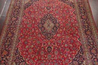 Antique Traditional Floral Persian Area Rug Oriental Hand - Knotted RED Wool 10x13 3