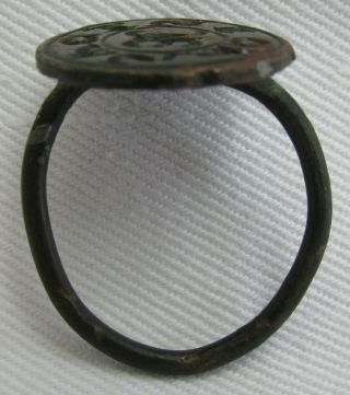 Ancient Old Byzantine Middle Ages Bronze Decorative Ring