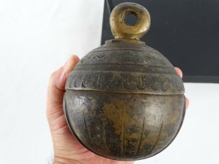 RARE Antique Burmese Cast Bronze 19th Century Elephant Bell “Chu” Stand Burma 10