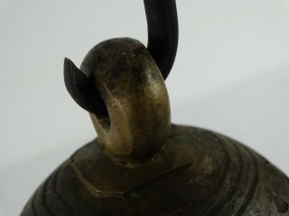 RARE Antique Burmese Cast Bronze 19th Century Elephant Bell “Chu” Stand Burma 5