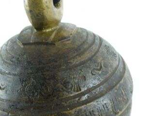 RARE Antique Burmese Cast Bronze 19th Century Elephant Bell “Chu” Stand Burma 8