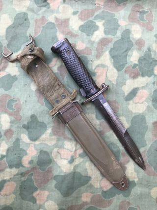 Usgi M5a1 M1 Garand Bayonet With Usgi Scabbard