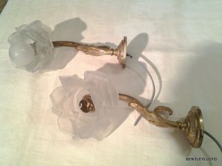 Vintage French Gilt Bronze Wall Lights 3