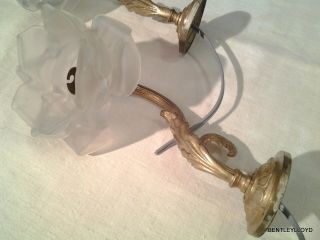 Vintage French Gilt Bronze Wall Lights 7