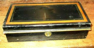 Old Cash Box - Metal Deed Safe Antique Document Box