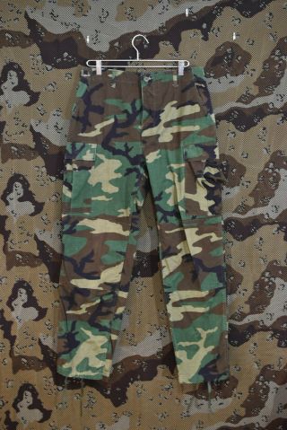Us Army M81 Woodland Bdu Camo Uniform Pants,  Size Medium Long