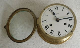 Vintage Brass case Schatz Wall Clock made in Germany 2