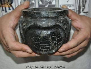 Old Chinese Hongshan Culture Old Jade Dynasty Carving Turtle Tank Jug Jar