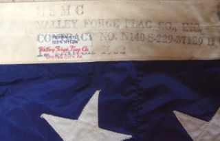 KOREAN WAR USMC MARINE CORPS BASE 48 STAR AMERICAN FLAG BY VALLEY FORGE FLAG CO 7