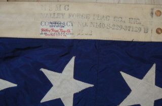 KOREAN WAR USMC MARINE CORPS BASE 48 STAR AMERICAN FLAG BY VALLEY FORGE FLAG CO 9