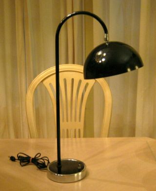 Mid Century Modern Eye Ball Desk Lamp Goose Neck Verner Nessen Hamilton Bowl Pot