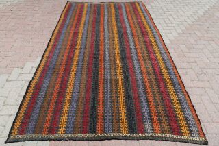 Antalya Kilim Turkish Rug Area Rugs Floor Rug Wool Kelim Rug 63,  7 " X111,  8 " Carpet