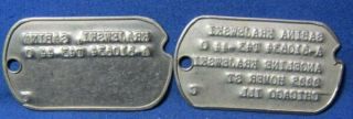Wwii Womens Army Corps Dog Tags Set With Illinois Next Of Kin Address T43 - 44