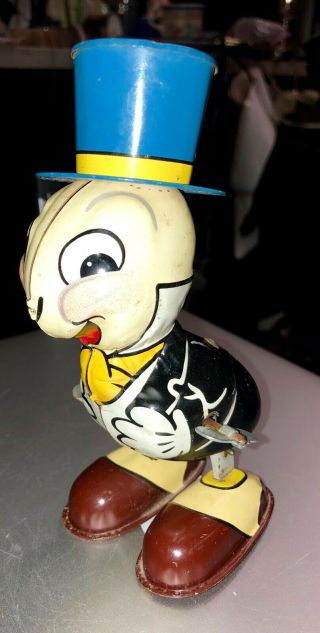 Vintage Linemar Tin Jiminy Crickett Japan Walt Disney Production Toy Wind Up