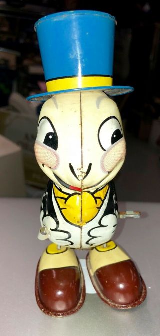 VINTAGE LINEMAR TIN JIMINY CRICKETT JAPAN WALT DISNEY PRODUCTION TOY WIND UP 3