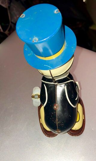 VINTAGE LINEMAR TIN JIMINY CRICKETT JAPAN WALT DISNEY PRODUCTION TOY WIND UP 4