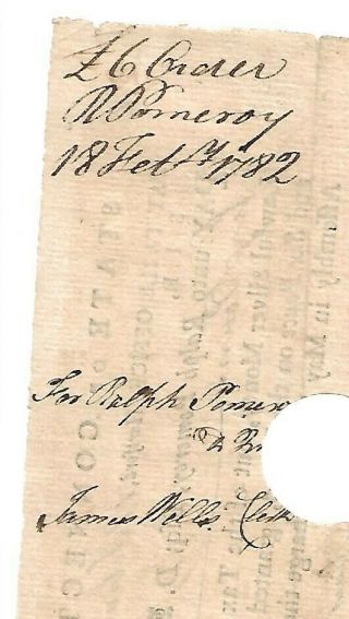 Oliver Wolcott Jr signed American Revolutionary War CT Payment Document 1782 3