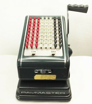 Vtg Paymaster Keyboard Ribbon Writer Series 7000 W/ Key Mid Century