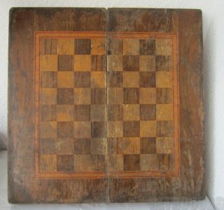 48cm Antique Wooden Checkerboard Game Chess / Backgammon Box Appr.  19 "