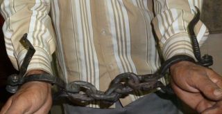Handcuffs Snake Knob Slave Transport Hand Forged