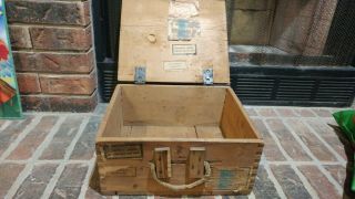 WWII German Ammunition Box with labels,  appears to be shipped back by GI 10