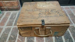 Wwii German Ammunition Box With Labels,  Appears To Be Shipped Back By Gi