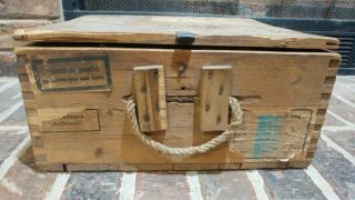 WWII German Ammunition Box with labels,  appears to be shipped back by GI 8