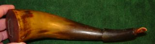 Revolutionary War Era Rifleman ' s Priming Powder Horn Hand Carved Spout 3