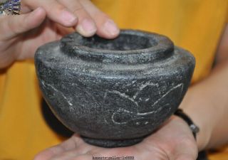 Rare China Hongshan Culture Old Jade Bat Pig Dragon Dynasty Palace Tea Cup Bowl