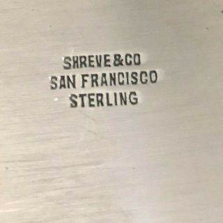 VINTAGE SHREVE & CO SAN FRANCISCO STERLING SILVER OVAL BOWL ART DECO HALLMARK 3
