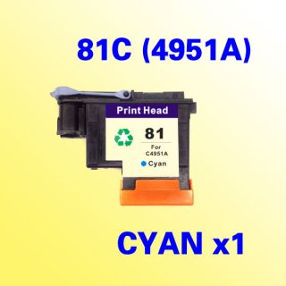 1x Cyan Printhead C4951a Compatible For Hp 81 Designjet 5000 5000ps 5500 5500ps