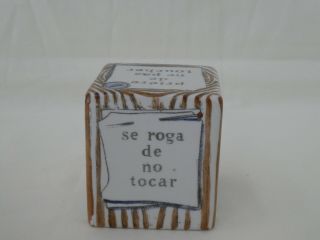 Mid Century FORNASETTI Cube Paperweight PLEASE DO NOT TOUCH 8