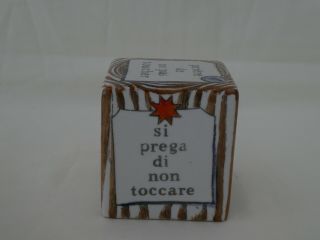 Mid Century FORNASETTI Cube Paperweight PLEASE DO NOT TOUCH 9