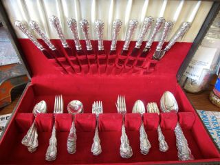 Service 12 Sterling Silver Louis Xv Whiting Flatware Nr