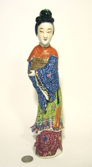 Fine Vintage Chinese Famille Rose Porcelain Kwan Yin Guanyin 11 " Figure Statue