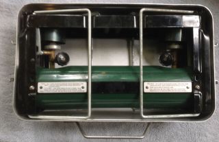 Vintage Coleman Model 523 2 Burner USA MD Army Gas Stove,  Orig Box & lExtras 7