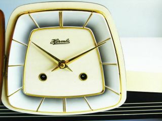 A DREAM IN BLACK LATER ART DECO HERMLE CHIMING MANTEL CLOCK FROM 50´S 7