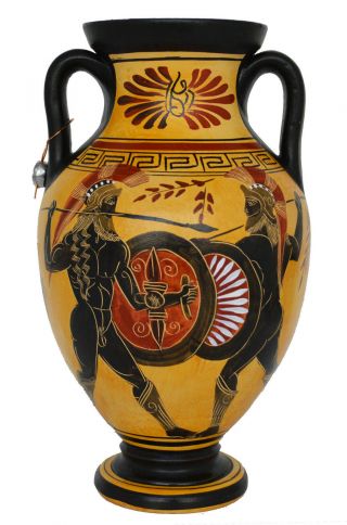 Trojan War Battle Amphora Vase Pottery - Ancient Greek Mythology - Homer