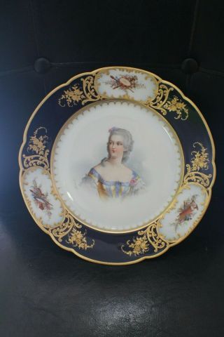 Exquisite French Sevres Hand Painted Porcelain Plate " Signed "