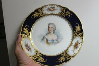Exquisite French SEVRES Hand Painted Porcelain Plate 