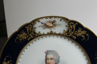 Exquisite French SEVRES Hand Painted Porcelain Plate 