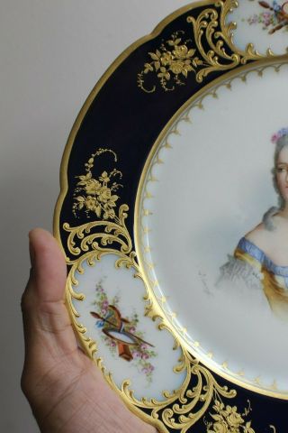 Exquisite French SEVRES Hand Painted Porcelain Plate 