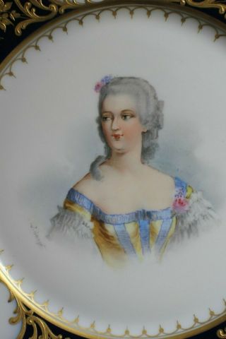 Exquisite French SEVRES Hand Painted Porcelain Plate 