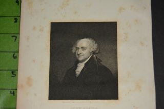 Antique 1834 Engraving of Founding Father President John Adams 2