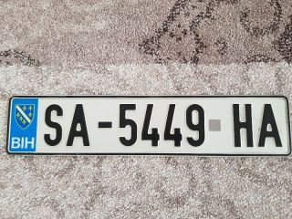 Bosnia Hercegovina Licence Plate With Golden Lilies Lily,  Not In Use Anymore