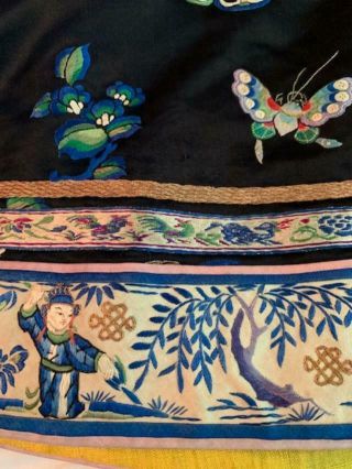 Incredible Antique Chinese Japanese Asian Silk Embroidered Robe Textile Kimono 2