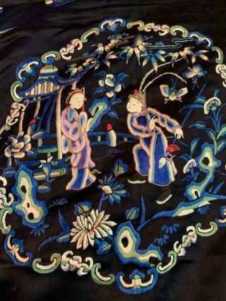 Incredible Antique Chinese Japanese Asian Silk Embroidered Robe Textile Kimono 3