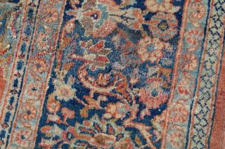 Antique Royal Persian Rug 6.  3ft Floral Rose Decorated Aged c.  1900 ' s Rustic Chic 10