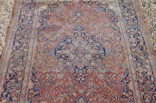 Antique Royal Persian Rug 6.  3ft Floral Rose Decorated Aged c.  1900 ' s Rustic Chic 12