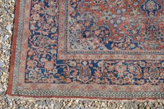 Antique Royal Persian Rug 6.  3ft Floral Rose Decorated Aged c.  1900 ' s Rustic Chic 3
